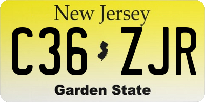 NJ license plate C36ZJR