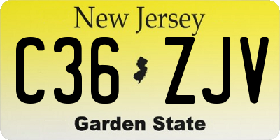 NJ license plate C36ZJV