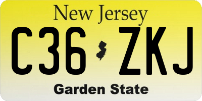 NJ license plate C36ZKJ