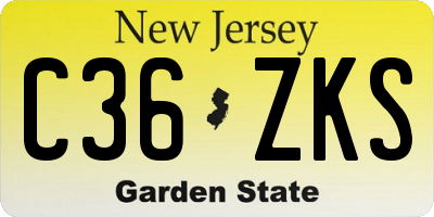 NJ license plate C36ZKS