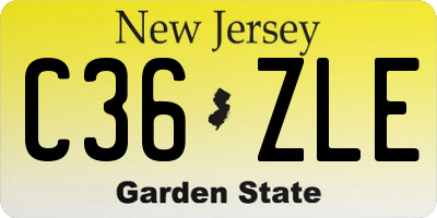 NJ license plate C36ZLE