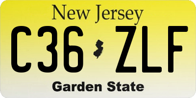 NJ license plate C36ZLF