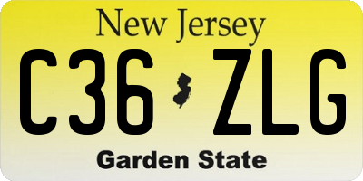 NJ license plate C36ZLG