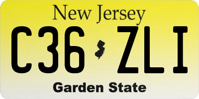 NJ license plate C36ZLI