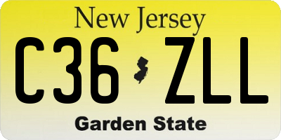 NJ license plate C36ZLL
