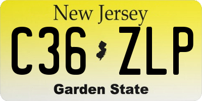 NJ license plate C36ZLP
