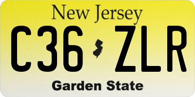 NJ license plate C36ZLR
