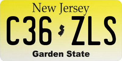 NJ license plate C36ZLS