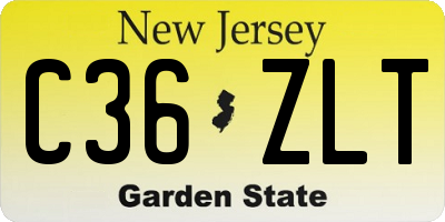 NJ license plate C36ZLT