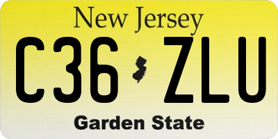 NJ license plate C36ZLU