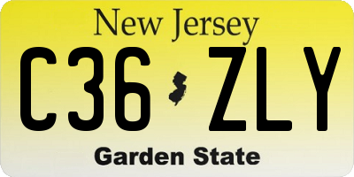 NJ license plate C36ZLY