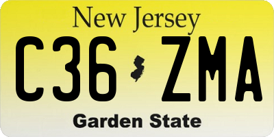 NJ license plate C36ZMA