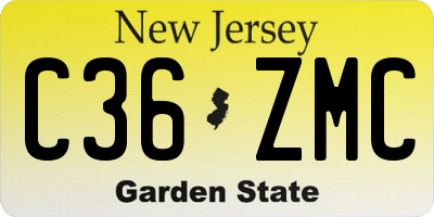 NJ license plate C36ZMC