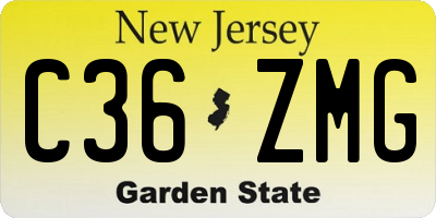 NJ license plate C36ZMG