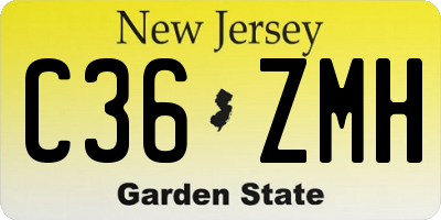 NJ license plate C36ZMH