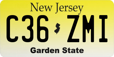 NJ license plate C36ZMI