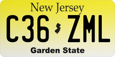 NJ license plate C36ZML