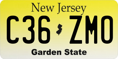 NJ license plate C36ZMO