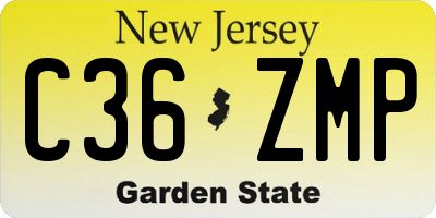 NJ license plate C36ZMP