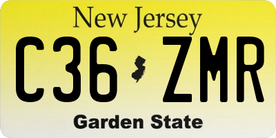 NJ license plate C36ZMR