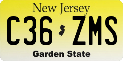 NJ license plate C36ZMS