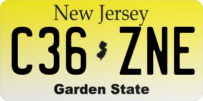 NJ license plate C36ZNE