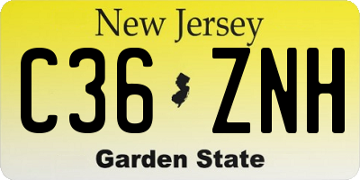 NJ license plate C36ZNH