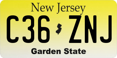 NJ license plate C36ZNJ