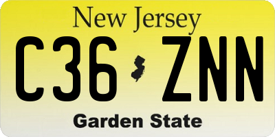 NJ license plate C36ZNN