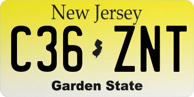 NJ license plate C36ZNT