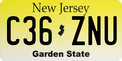 NJ license plate C36ZNU