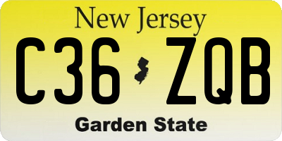NJ license plate C36ZQB