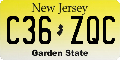NJ license plate C36ZQC