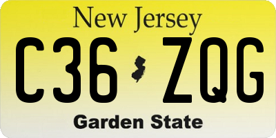NJ license plate C36ZQG