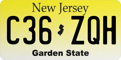 NJ license plate C36ZQH