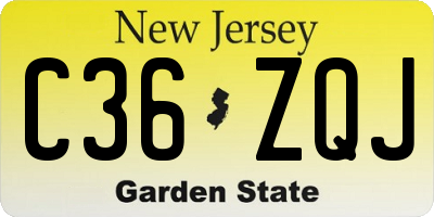 NJ license plate C36ZQJ