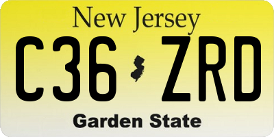 NJ license plate C36ZRD