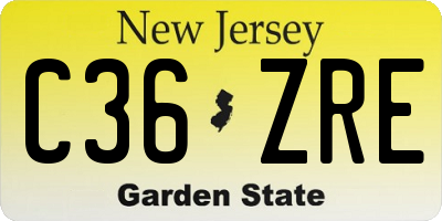 NJ license plate C36ZRE