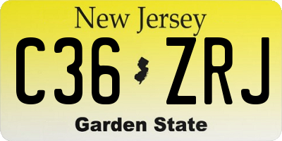 NJ license plate C36ZRJ