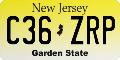 NJ license plate C36ZRP