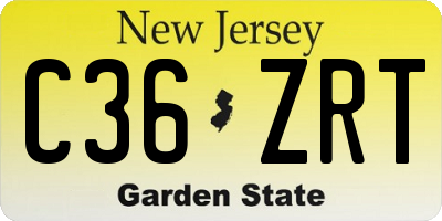 NJ license plate C36ZRT