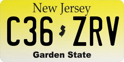NJ license plate C36ZRV