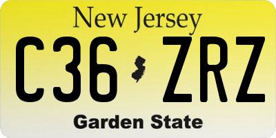 NJ license plate C36ZRZ