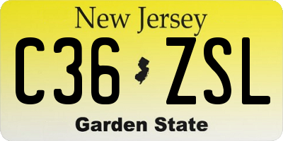 NJ license plate C36ZSL