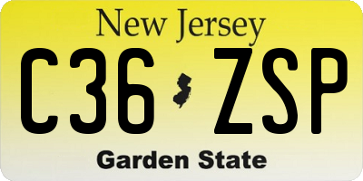 NJ license plate C36ZSP