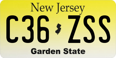 NJ license plate C36ZSS