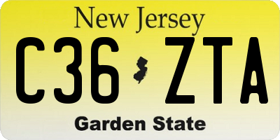 NJ license plate C36ZTA