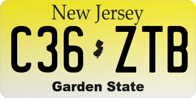 NJ license plate C36ZTB