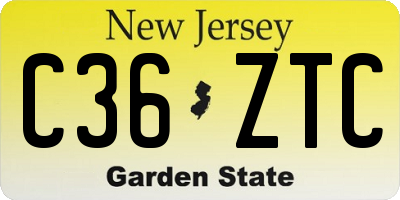 NJ license plate C36ZTC