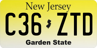 NJ license plate C36ZTD